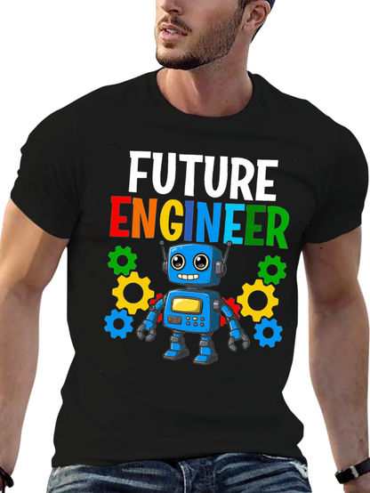 Camiseta Niño Futuro Ingeniero Robot Divertido