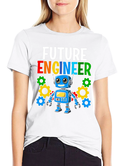 Camiseta Niño Futuro Ingeniero Robot Divertido