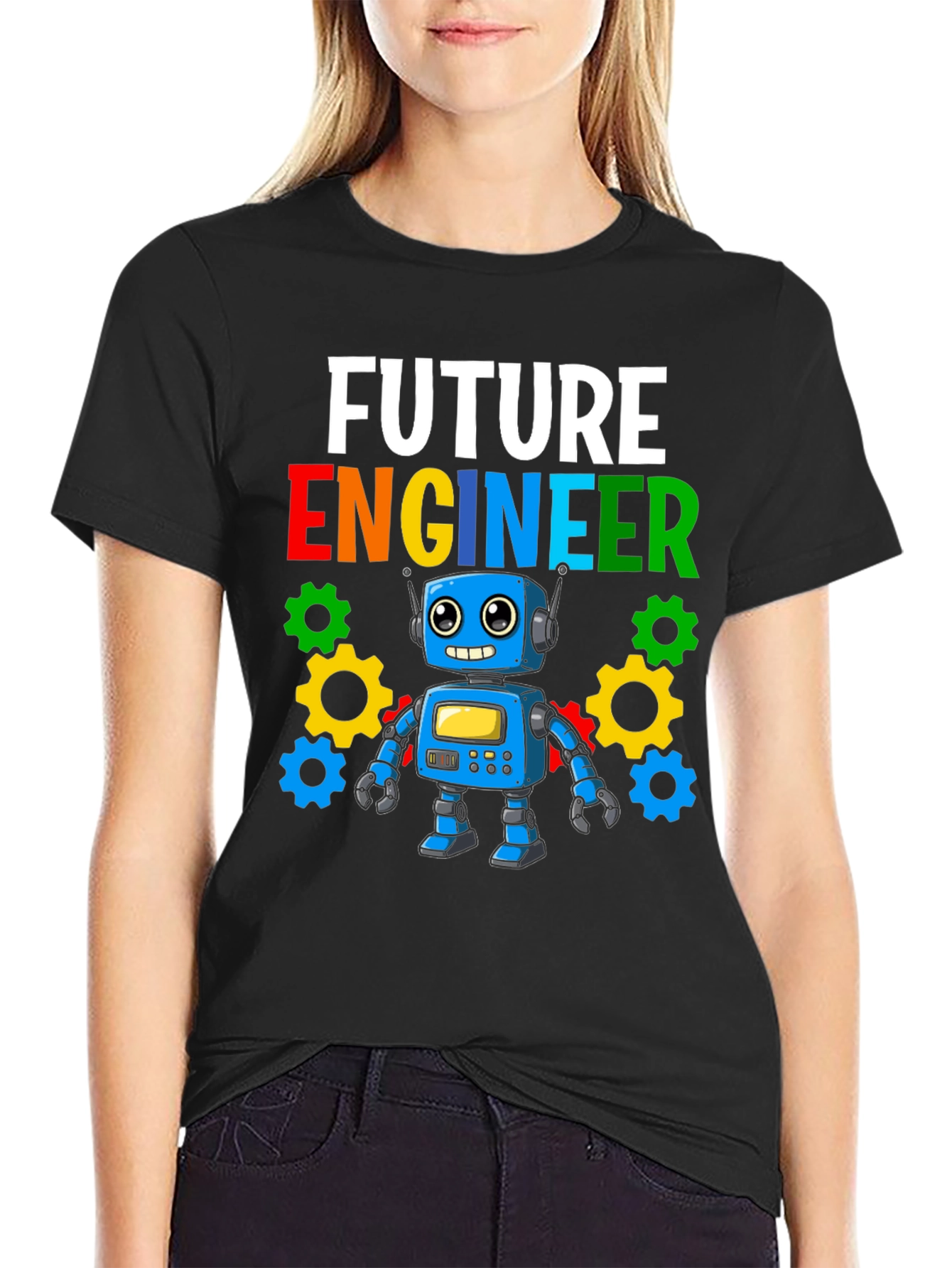 Camiseta Niño Futuro Ingeniero Robot Divertido