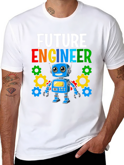 Camiseta Niño Futuro Ingeniero Robot Divertido