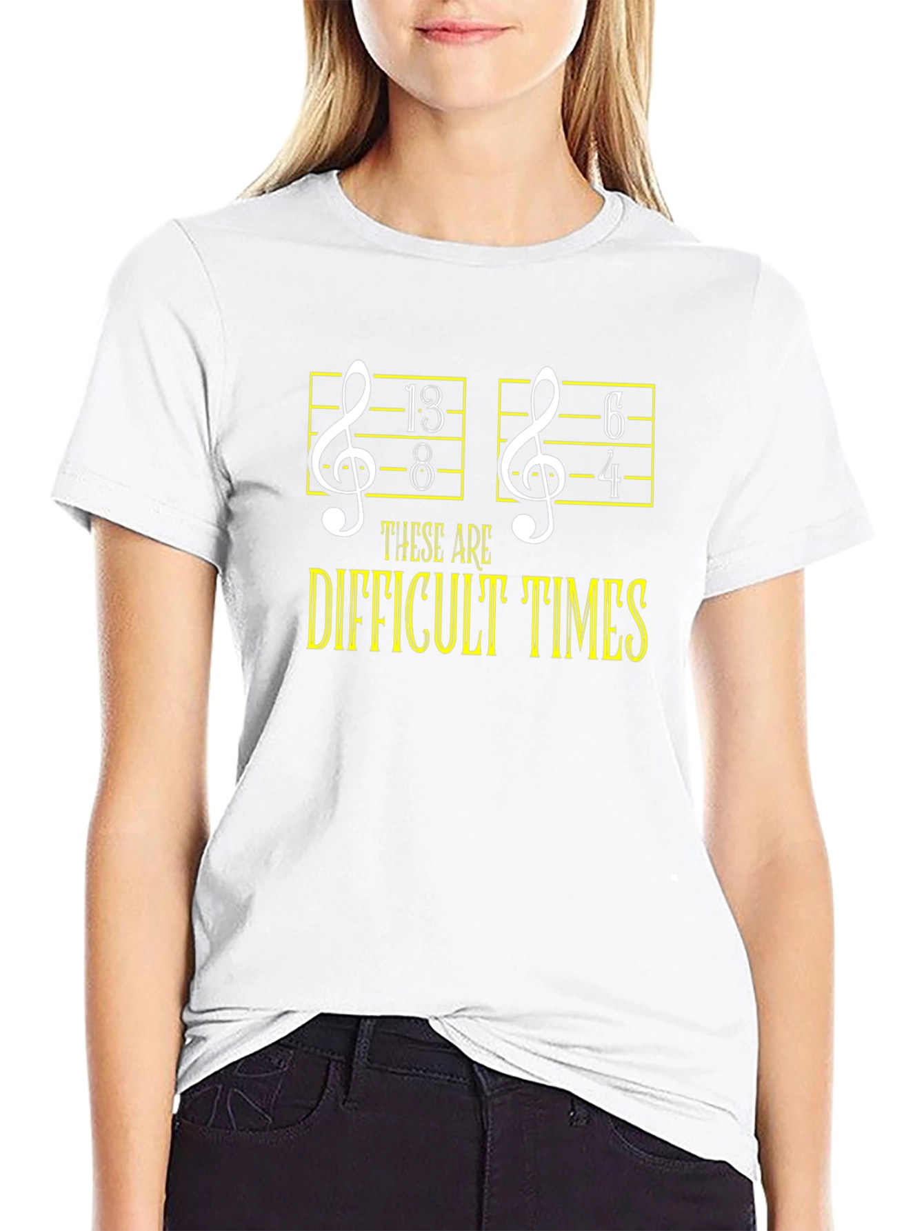 Camiseta Negra Humor Musical: ¡Tiempos Difíciles!
