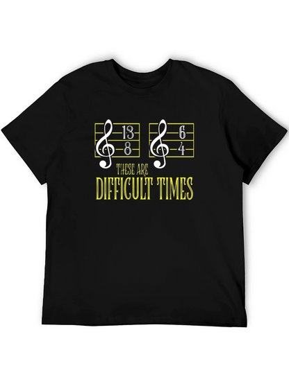 Camiseta Negra Humor Musical: ¡Tiempos Difíciles!