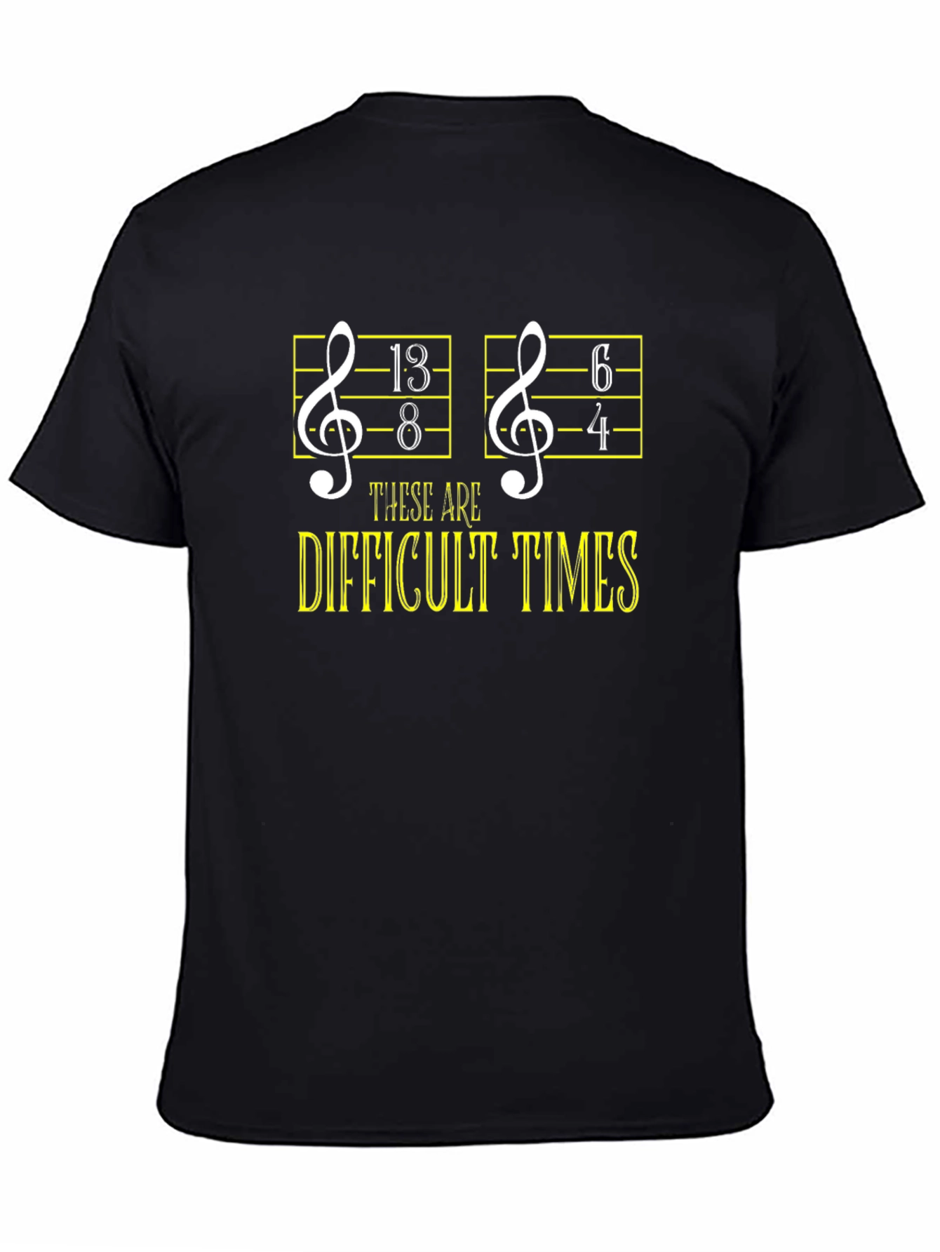 Camiseta Negra Humor Musical: ¡Tiempos Difíciles!