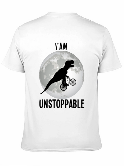 Camiseta Negra: Dinosaurio Imparable en Bicicleta