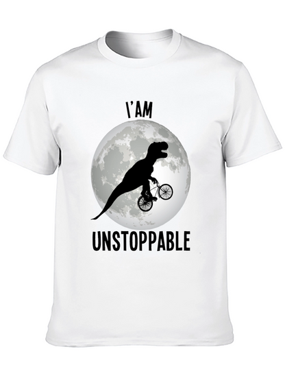 Camiseta Negra: Dinosaurio Imparable en Bicicleta