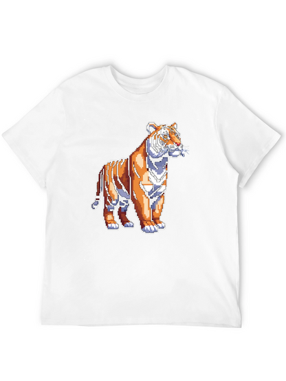 Camiseta Negra con Tigre Pixelado