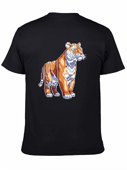 Camiseta Negra con Tigre Pixelado
