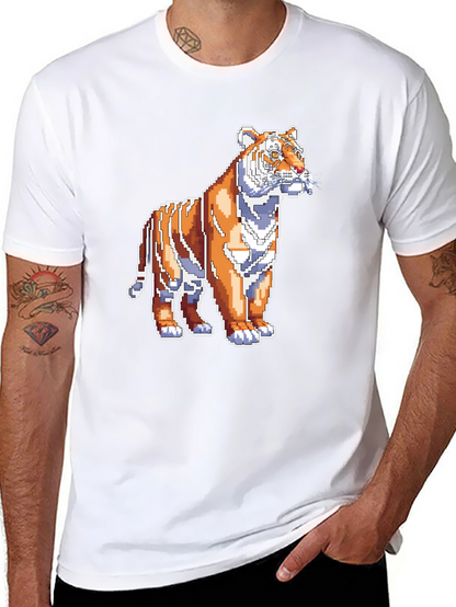 Camiseta Negra con Tigre Pixelado