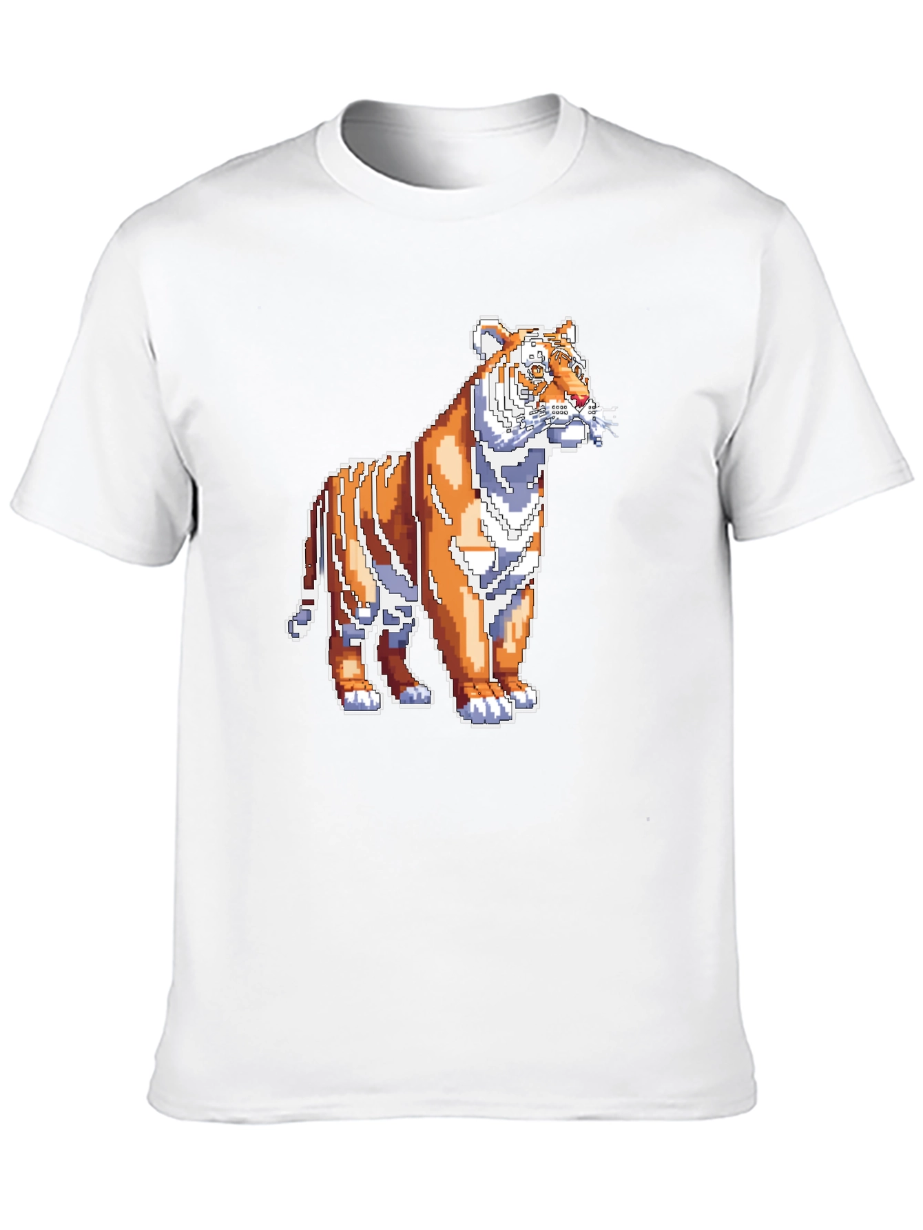 Camiseta Negra con Tigre Pixelado