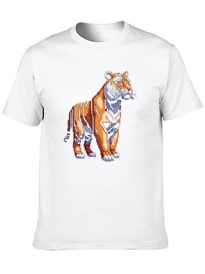 Camiseta Negra con Tigre Pixelado
