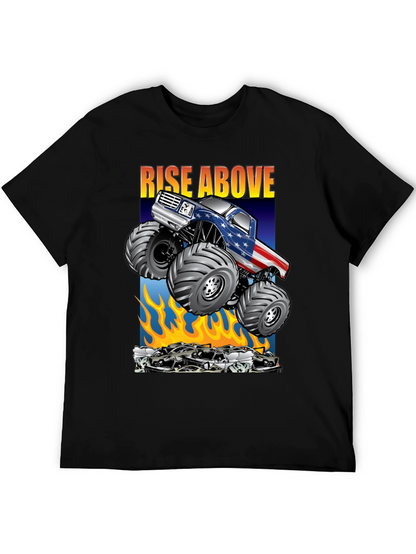 Camiseta Negra con Diseño de Monster Truck Americano