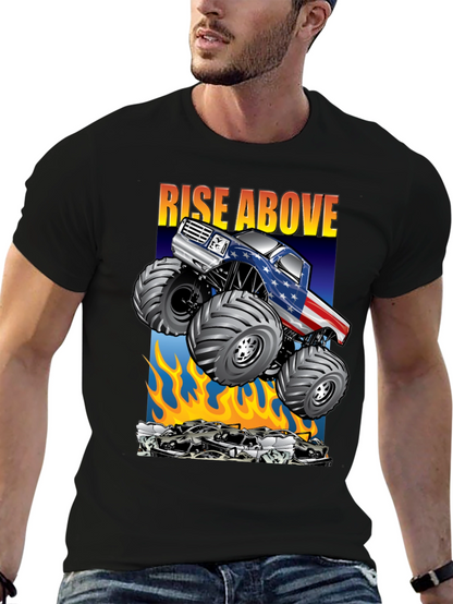 Camiseta Negra con Diseño de Monster Truck Americano
