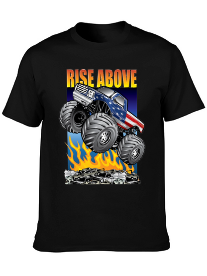 Camiseta Negra con Diseño de Monster Truck Americano