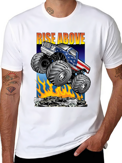 Camiseta Negra con Diseño de Monster Truck Americano