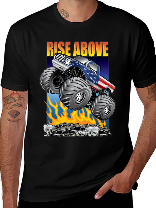 Camiseta Negra con Diseño de Monster Truck Americano