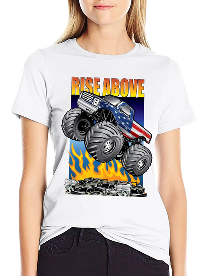 Camiseta Negra con Diseño de Monster Truck Americano