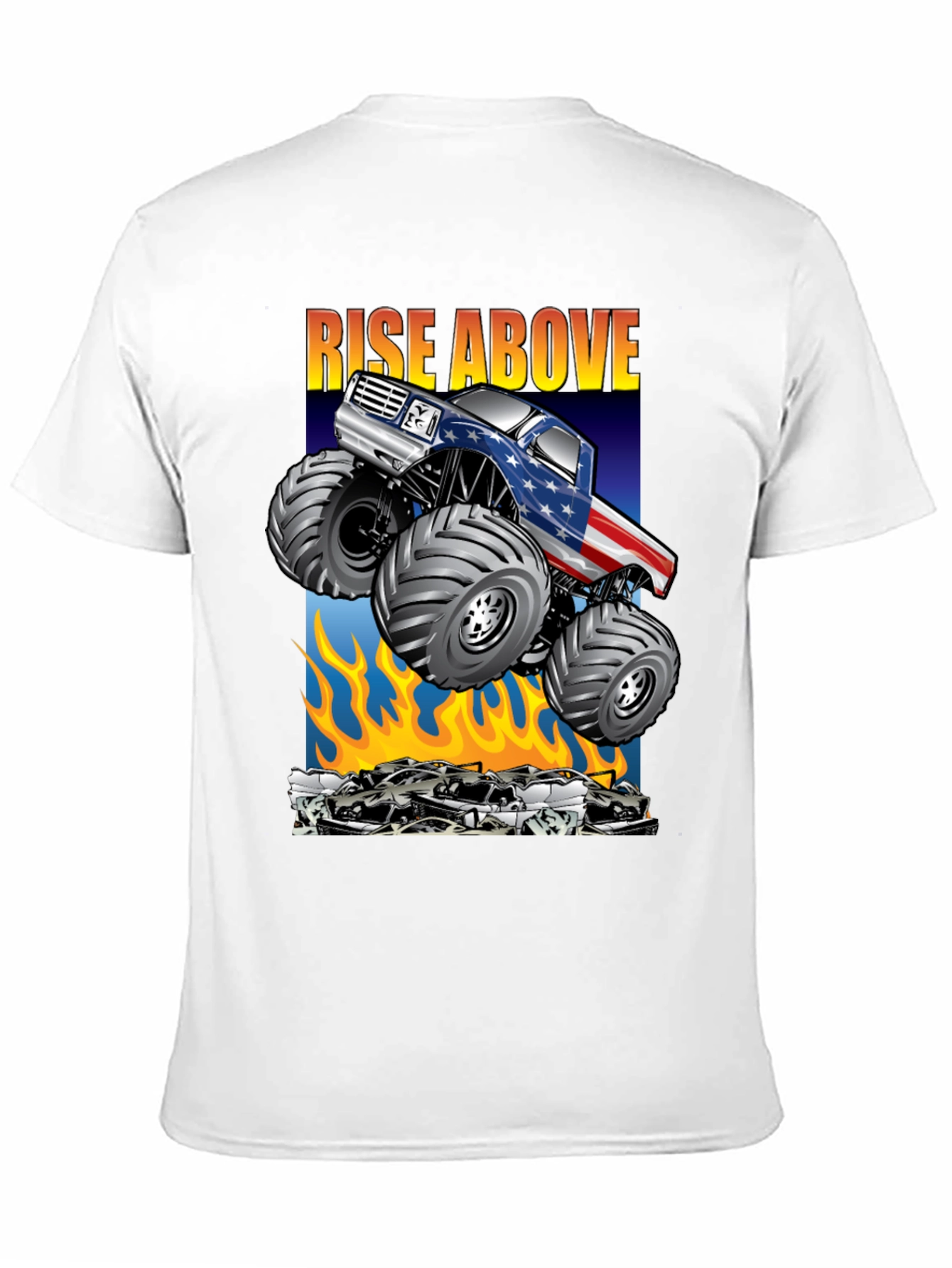 Camiseta Negra con Diseño de Monster Truck Americano