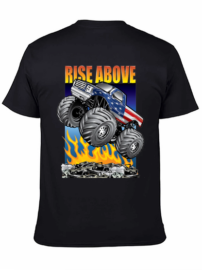 Camiseta Negra con Diseño de Monster Truck Americano