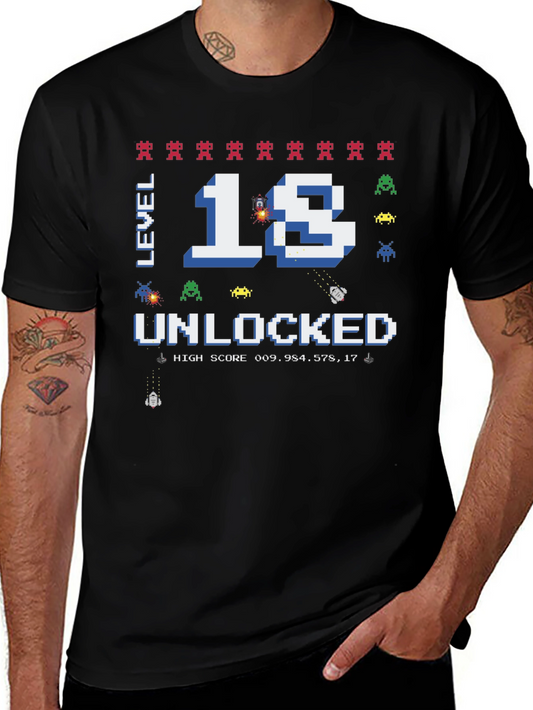 Camiseta Gamer Nivel 18 Desbloqueado