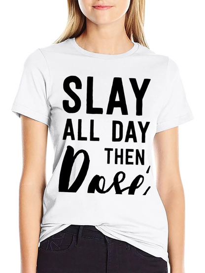Camiseta Negra Slay All Day Then Rosé