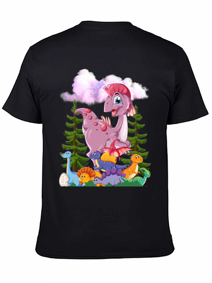 Camiseta Negra con Diseño de Dinosaurios para Niños