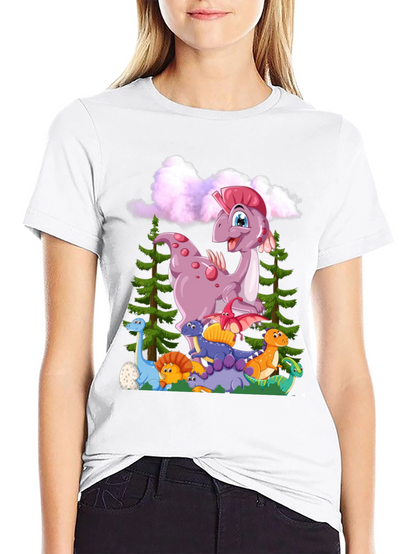 Camiseta Negra con Diseño de Dinosaurios para Niños