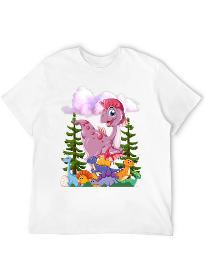 Camiseta Negra con Diseño de Dinosaurios para Niños