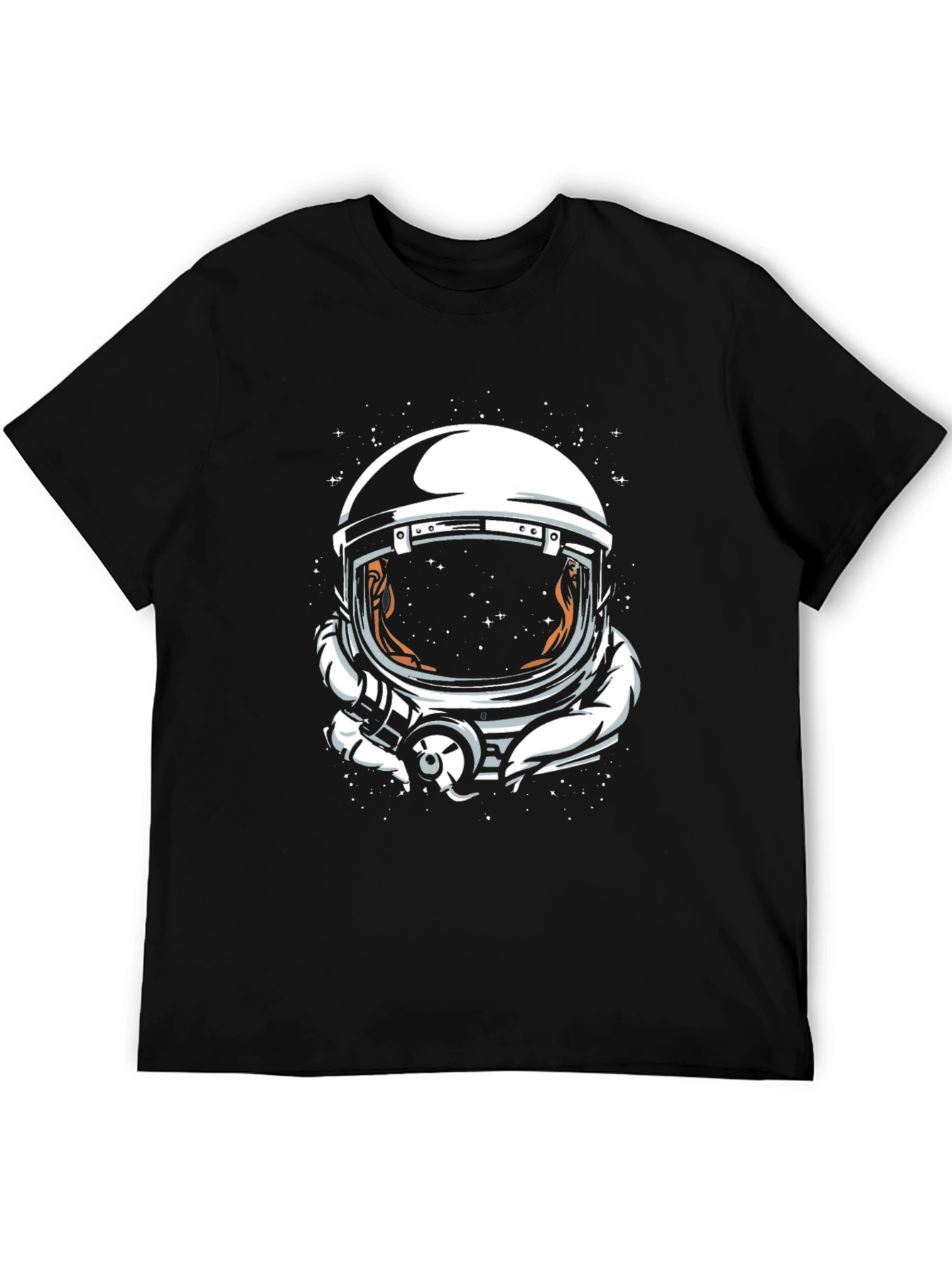 Camiseta Negra Estampado Astronauta Espacial