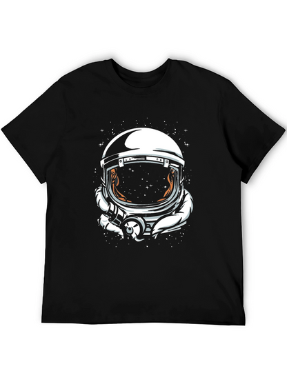 Camiseta Negra Estampado Astronauta Espacial