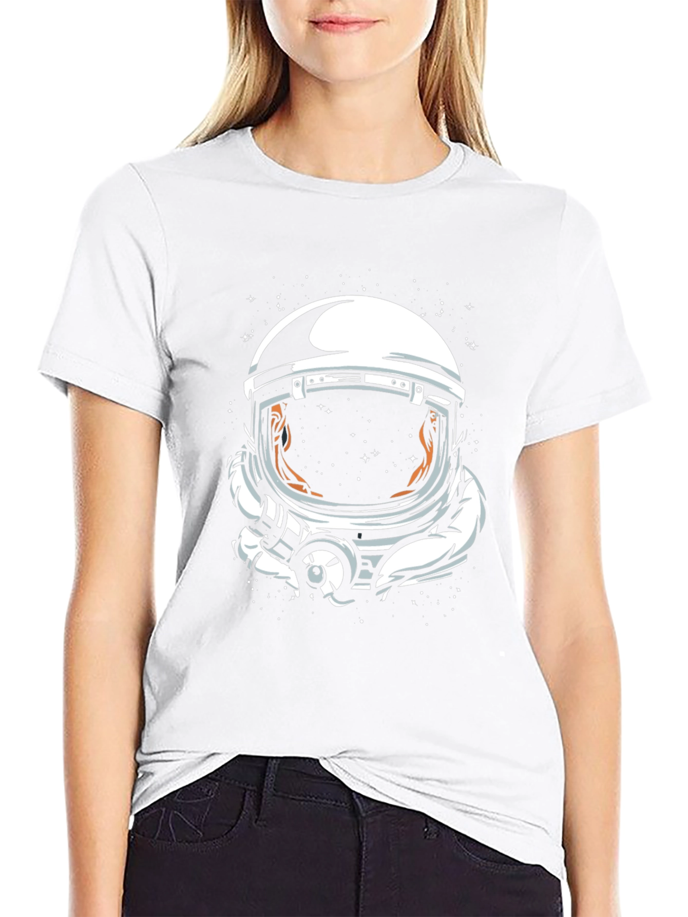 Camiseta Negra Estampado Astronauta Espacial