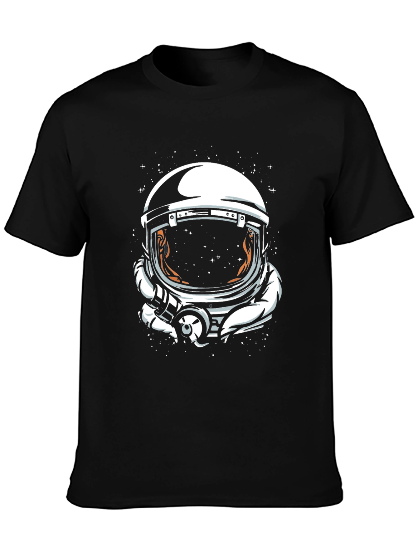 Camiseta Negra Estampado Astronauta Espacial
