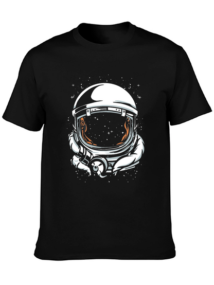 Camiseta Negra Estampado Astronauta Espacial