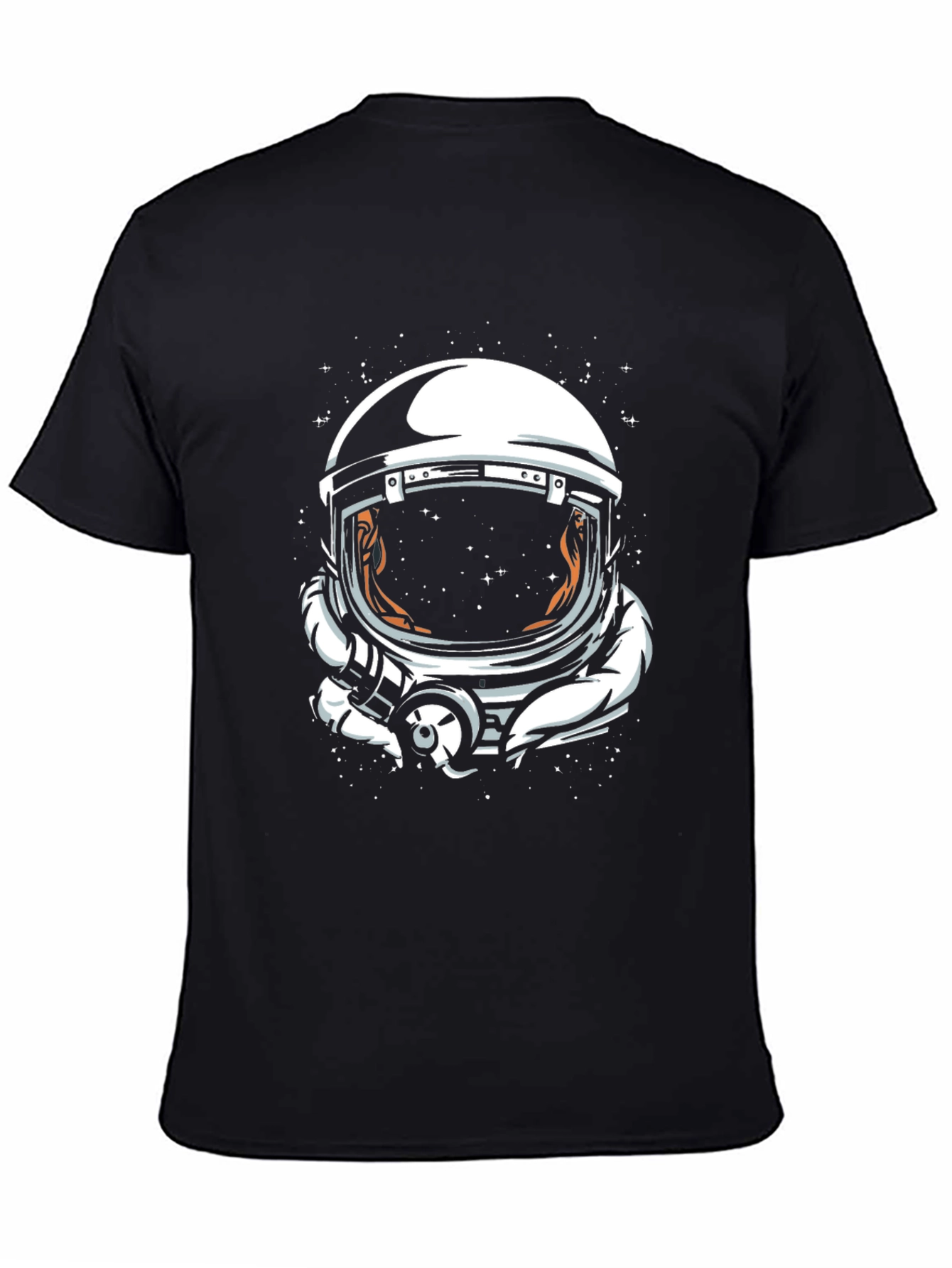 Camiseta Negra Estampado Astronauta Espacial