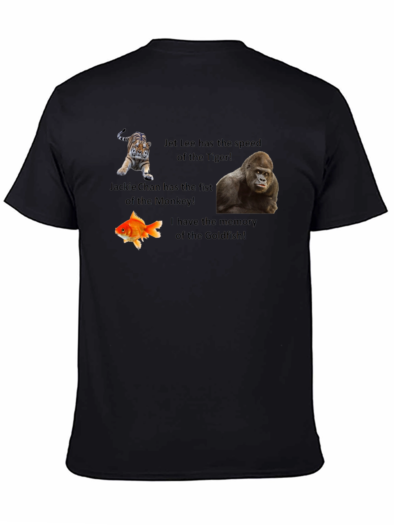 Camiseta Negra Animales Divertidos
