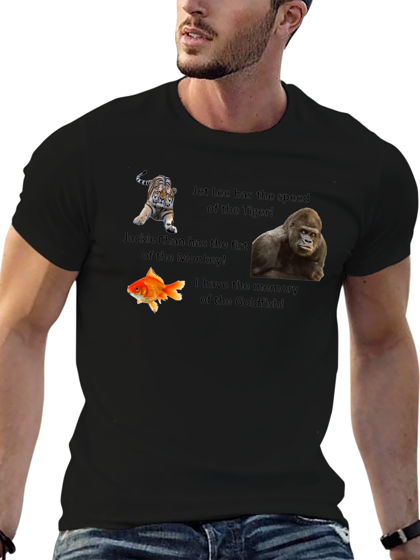 Camiseta Negra Animales Divertidos