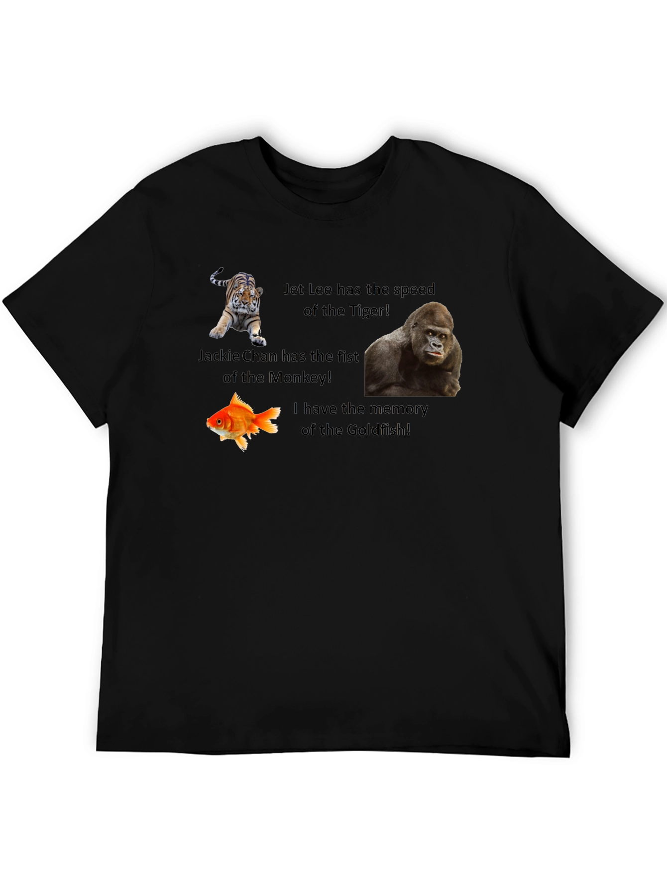 Camiseta Negra Animales Divertidos