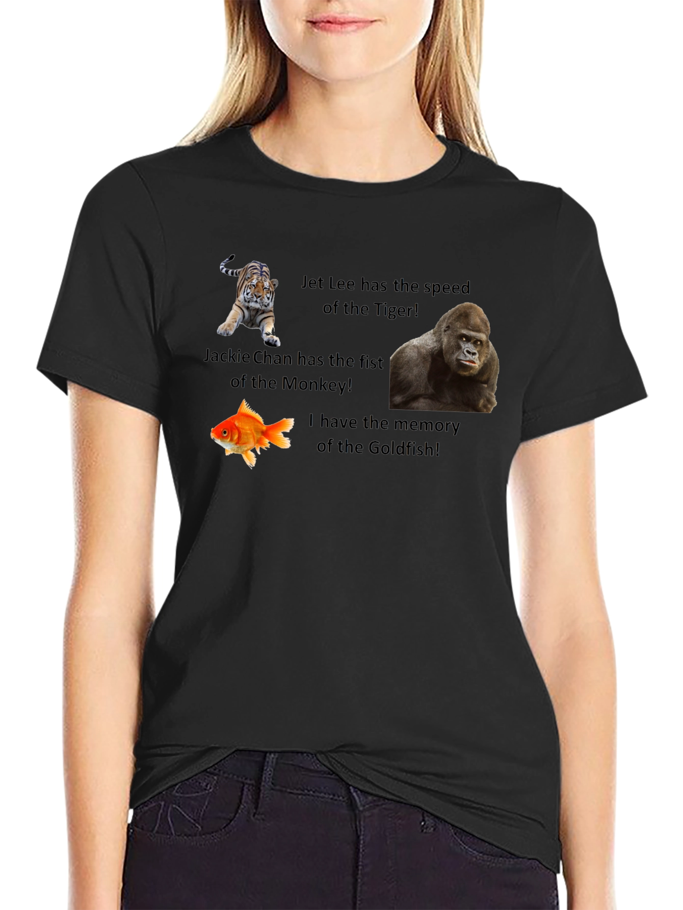 Camiseta Negra Animales Divertidos