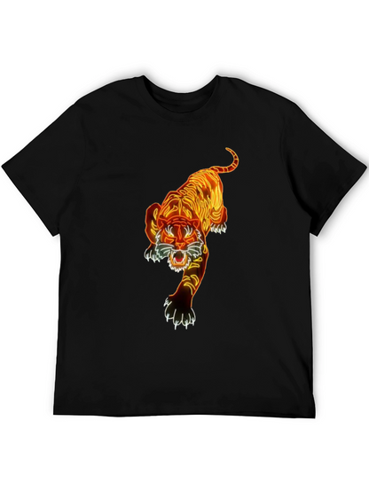 Camiseta Negra con Diseño de Tigre Neon