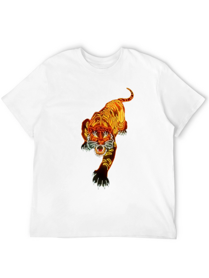 Camiseta Negra con Diseño de Tigre Neon