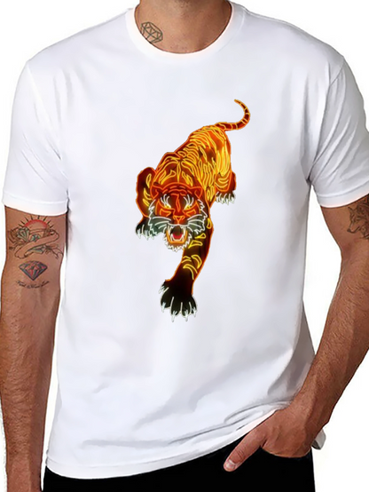 Camiseta Negra con Diseño de Tigre Neon