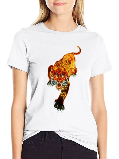 Camiseta Negra con Diseño de Tigre Neon