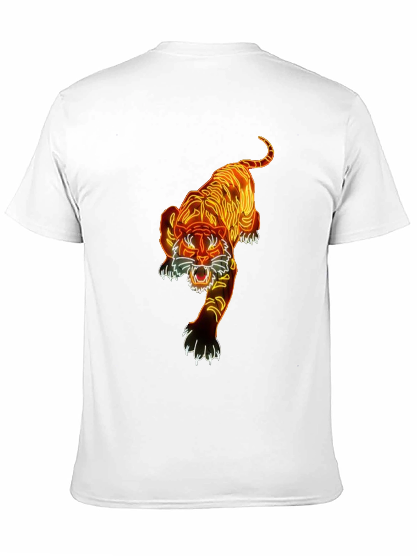 Camiseta Negra con Diseño de Tigre Neon