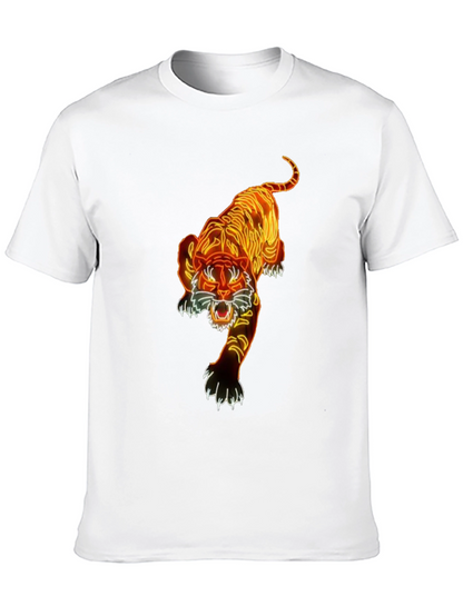Camiseta Negra con Diseño de Tigre Neon