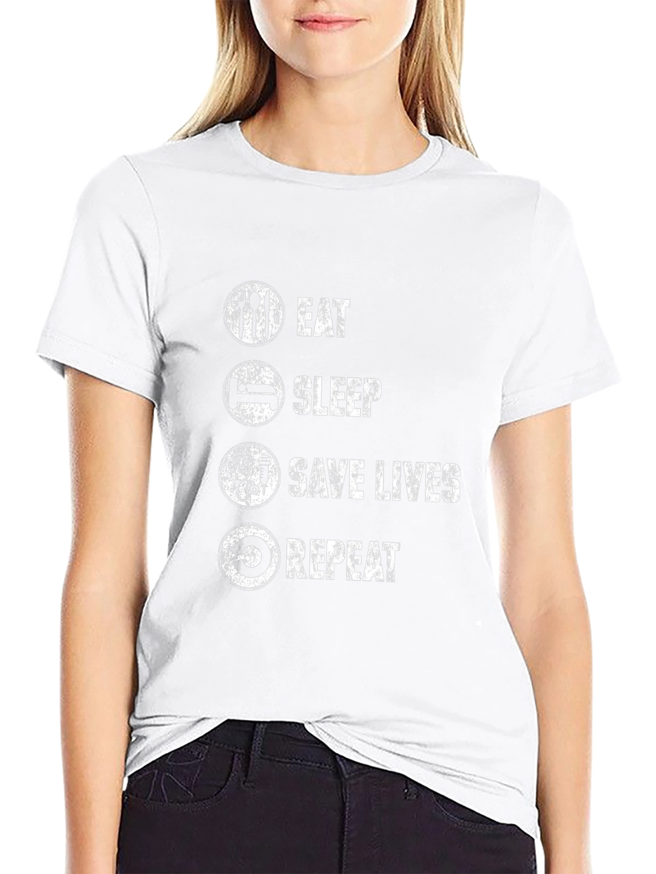 Camiseta Negra: Come Duerme Salva Vidas Repite
