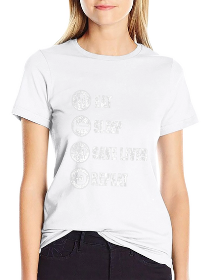 Camiseta Negra: Come Duerme Salva Vidas Repite