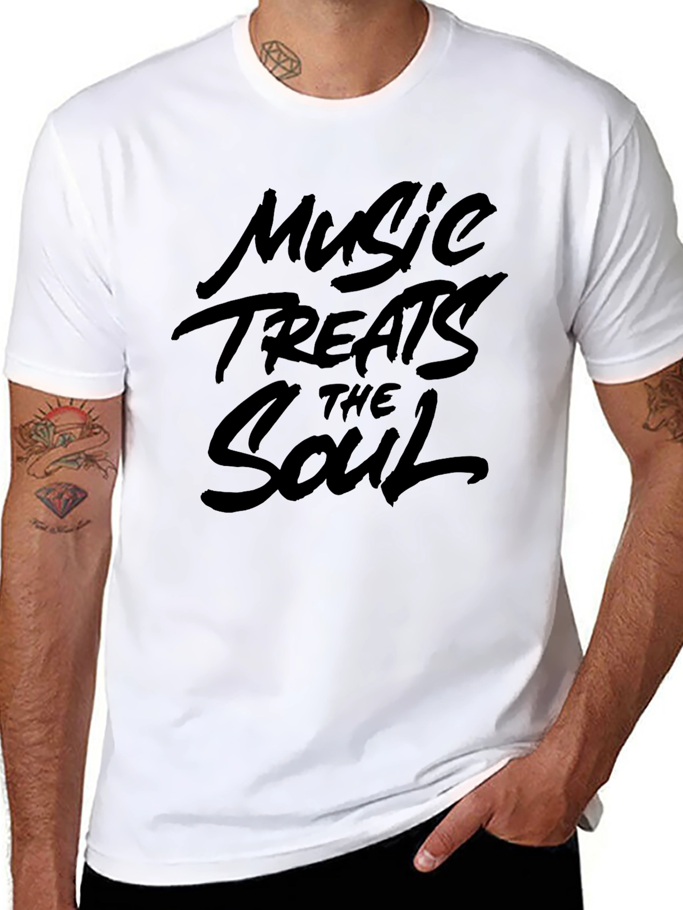 Camiseta Negra Music Treats the Soul Unisex