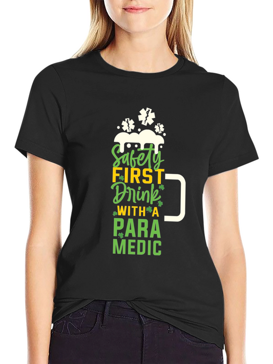 Camiseta Negra Paramedico - Bebe con Seguridad