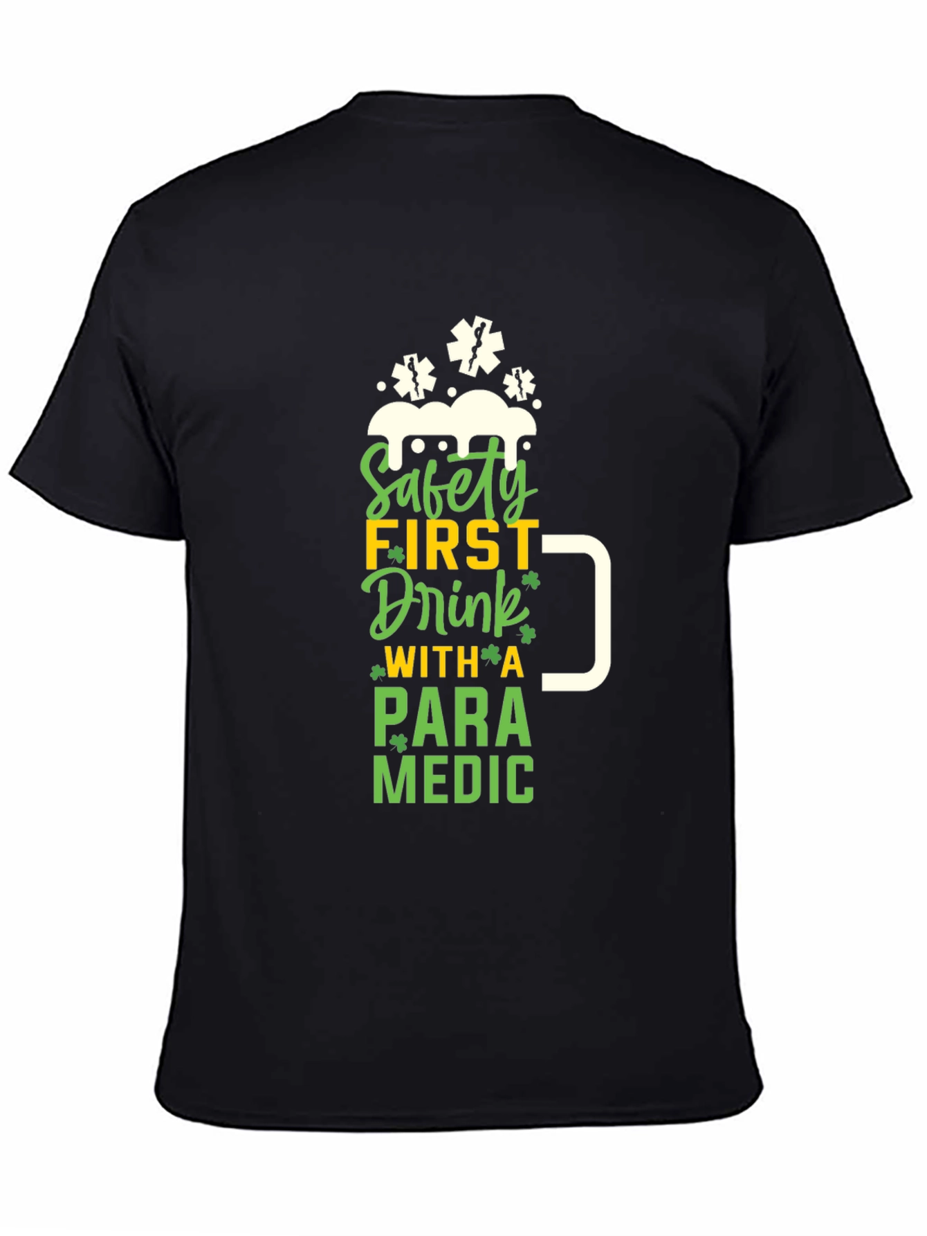 Camiseta Negra Paramedico - Bebe con Seguridad