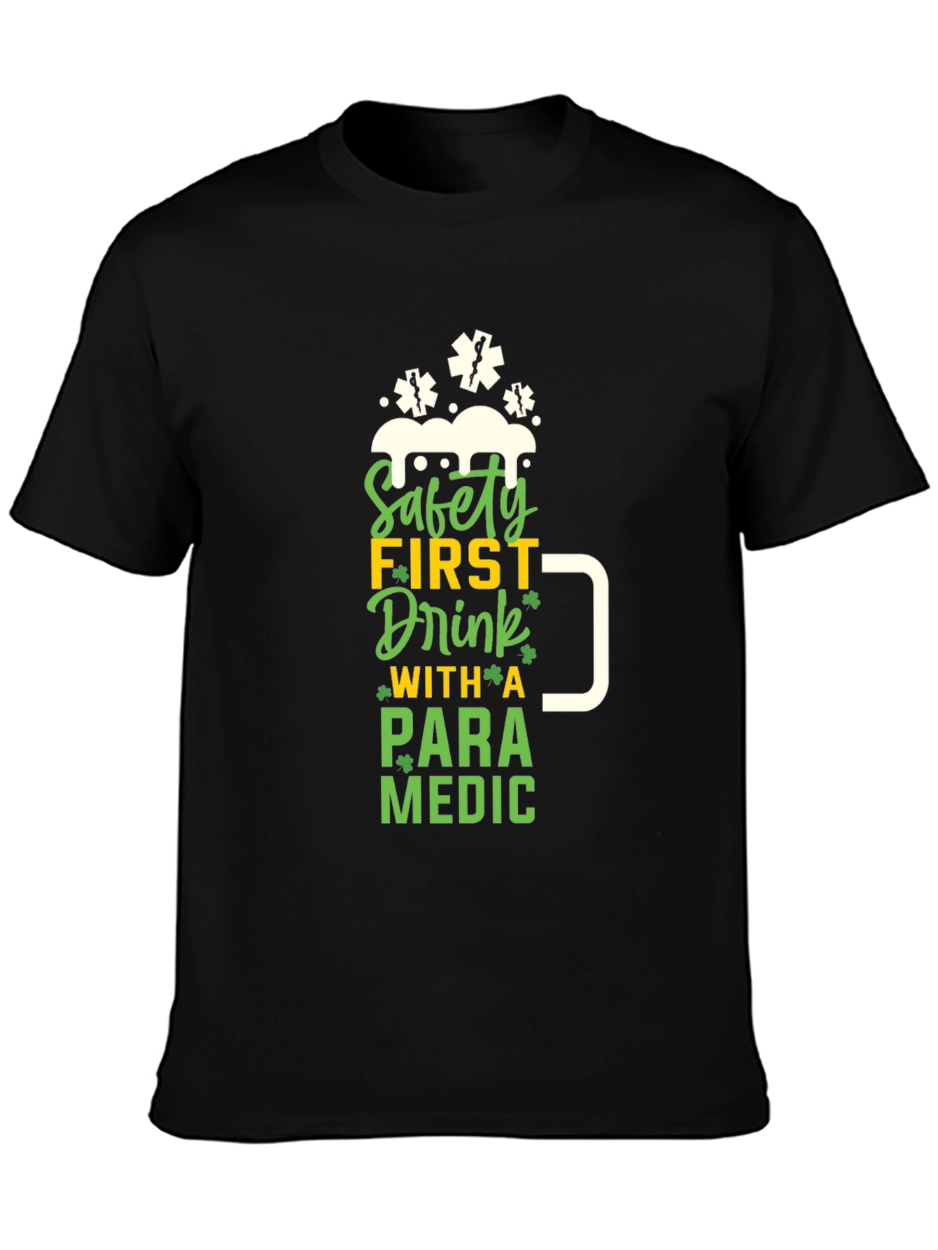 Camiseta Negra Paramedico - Bebe con Seguridad