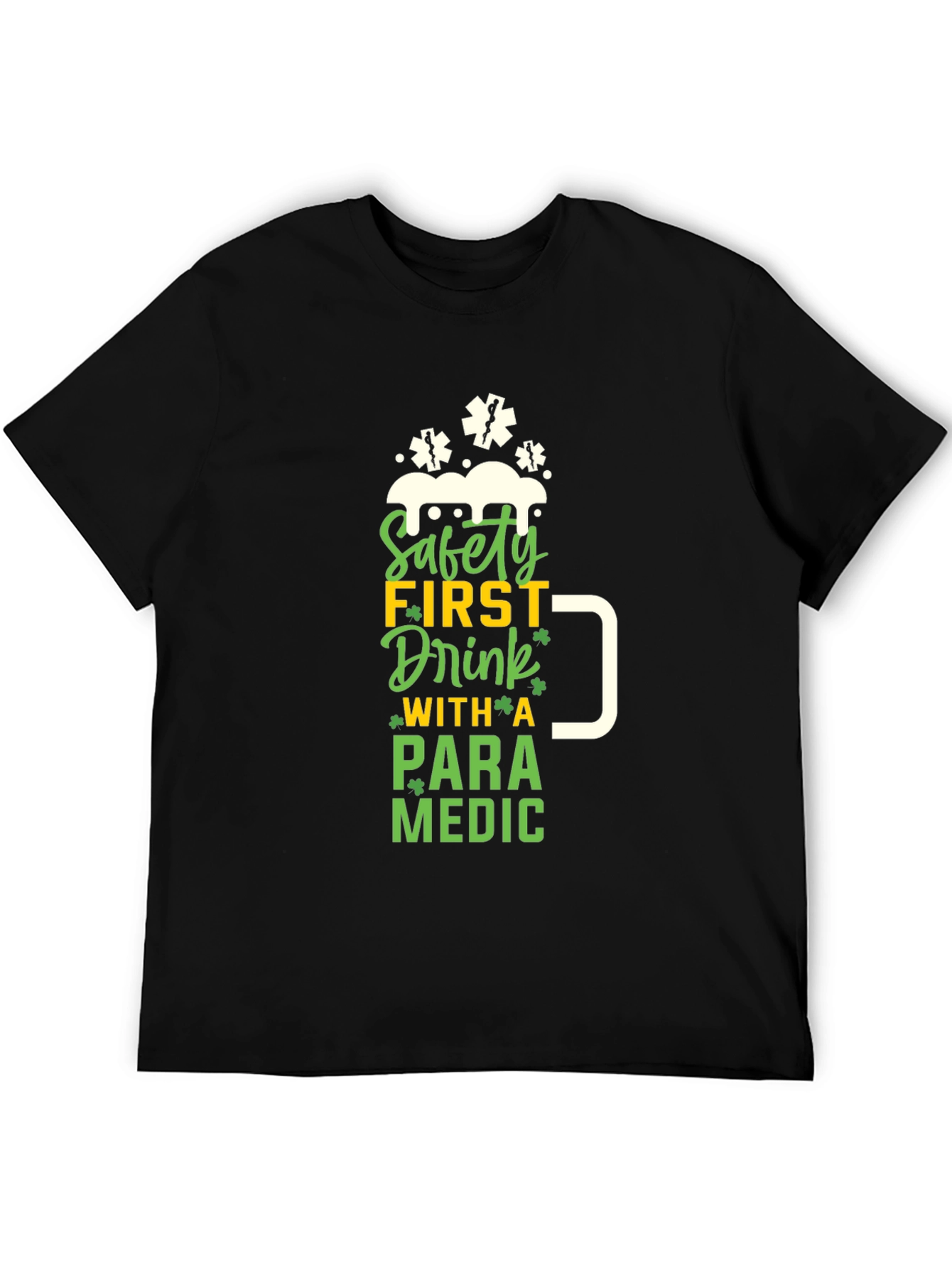 Camiseta Negra Paramedico - Bebe con Seguridad
